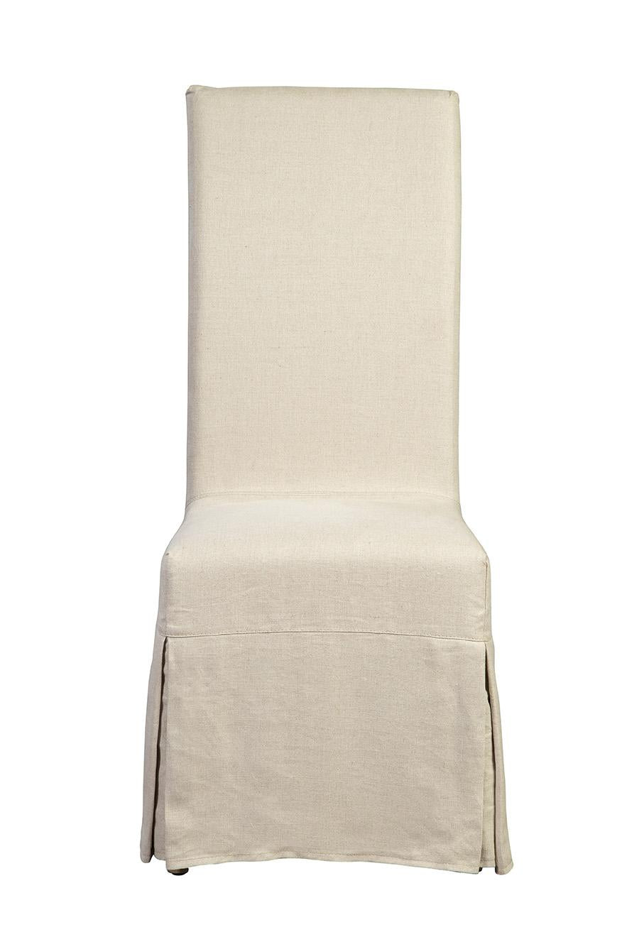Furniture Classics Linen Floor Length Slip Covered Parsons Chair
