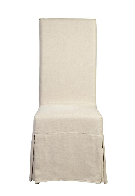 Furniture Classics Linen Floor Length Slip Covered Parsons Chair