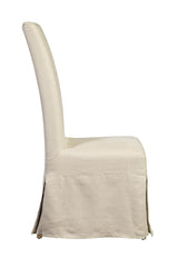 Furniture Classics Linen Floor Length Slip Covered Parsons Chair