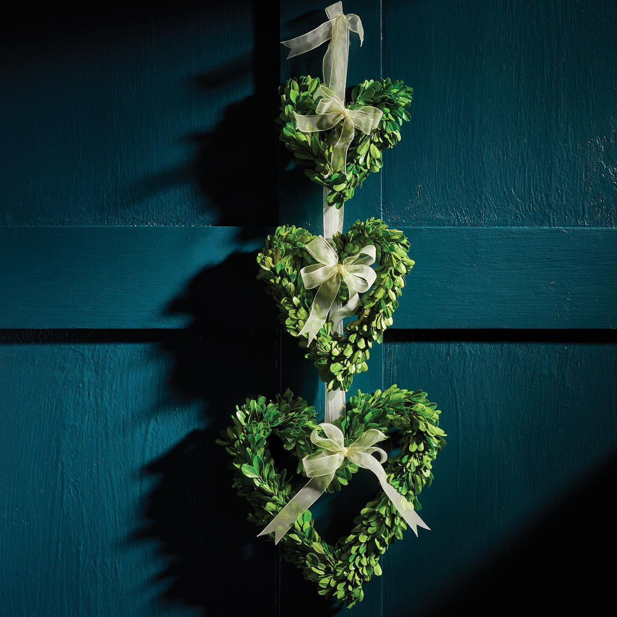 Napa Preserved boxwood BOXWOOD HEART WREATHS, SET OF 3