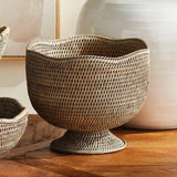 Napa Graywash BURMA RATTAN FOOTED CACHEPOT