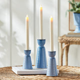 Napa Blue LIBBEY TAPER HOLDERS, SET OF 3