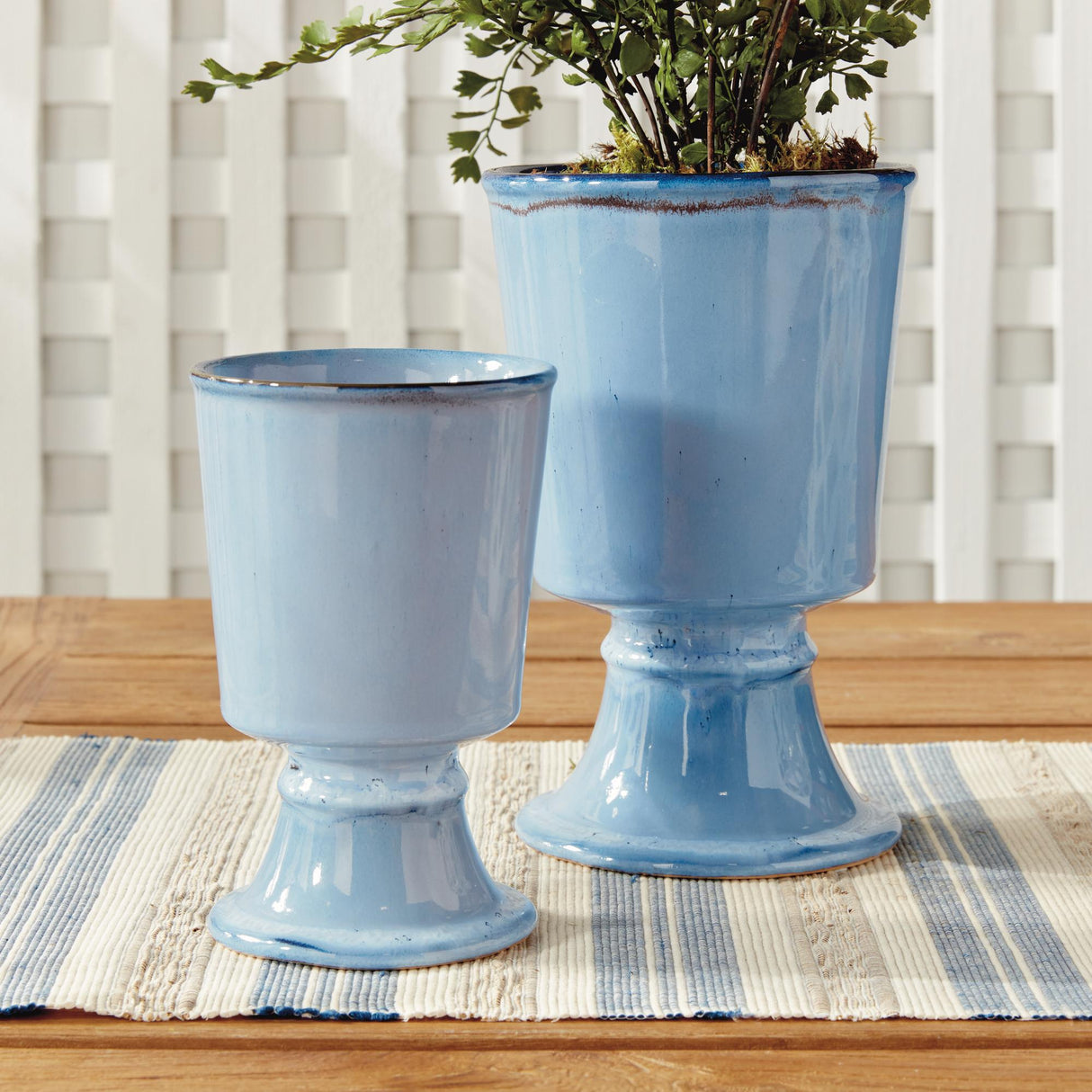 Napa Blue KELCY FOOTED CACHEPOTS, SET OF 2