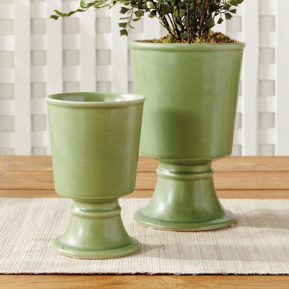Napa Green KELCY FOOTED CACHEPOTS, SET OF 2