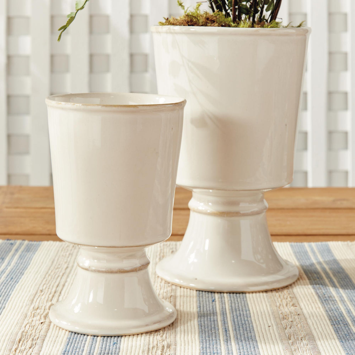 Napa Cream KELCY FOOTED CACHEPOTS, SET OF 2