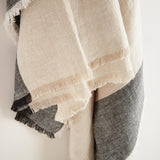 Napa Flax/Charcoal ANIKA EUROPEAN LINEN THROW