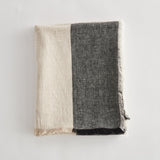 Napa Flax/Charcoal ANIKA EUROPEAN LINEN THROW
