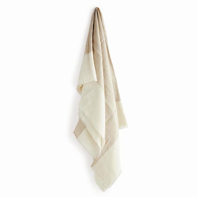 Napa Flax/Ivory ANIKA EUROPEAN LINEN THROW