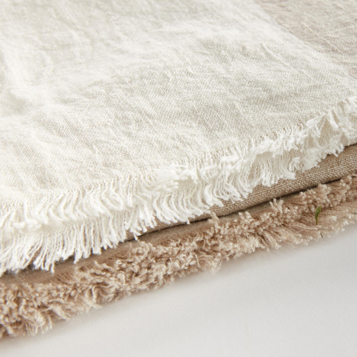 Napa Flax/Ivory ANIKA EUROPEAN LINEN THROW