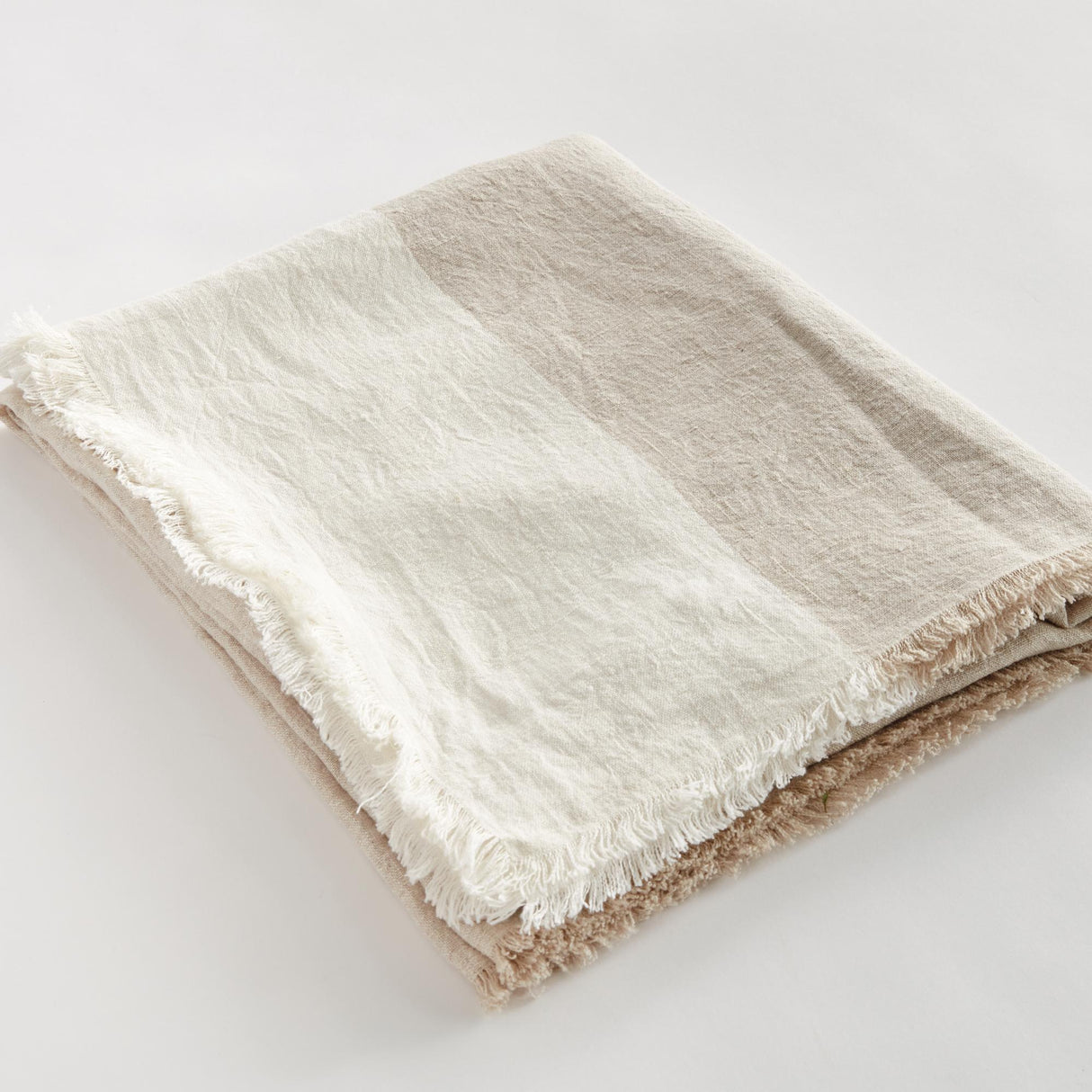 Napa Flax/Ivory ANIKA EUROPEAN LINEN THROW