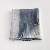 Napa Navy/Ivory LEON EUROPEAN LINEN THROW