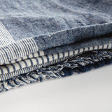 Napa Navy/Ivory LEON EUROPEAN LINEN THROW