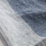 Napa Navy/Ivory LEON EUROPEAN LINEN THROW