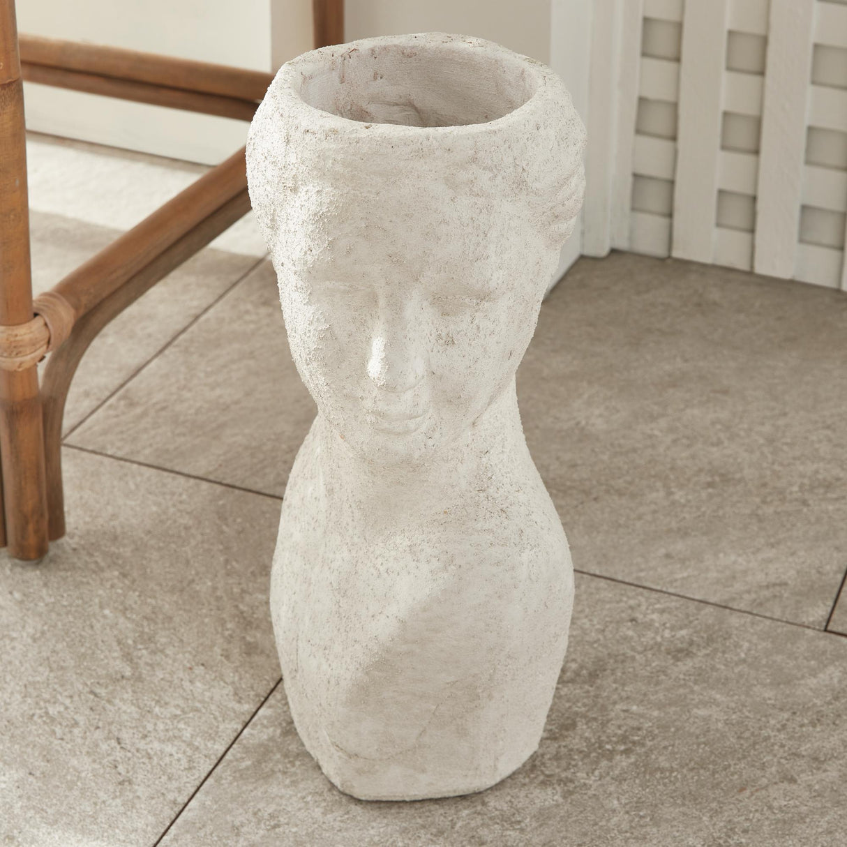 Napa Weathered Limestone Finish WEATHERED GARDEN FEMALE BUST PLANTER