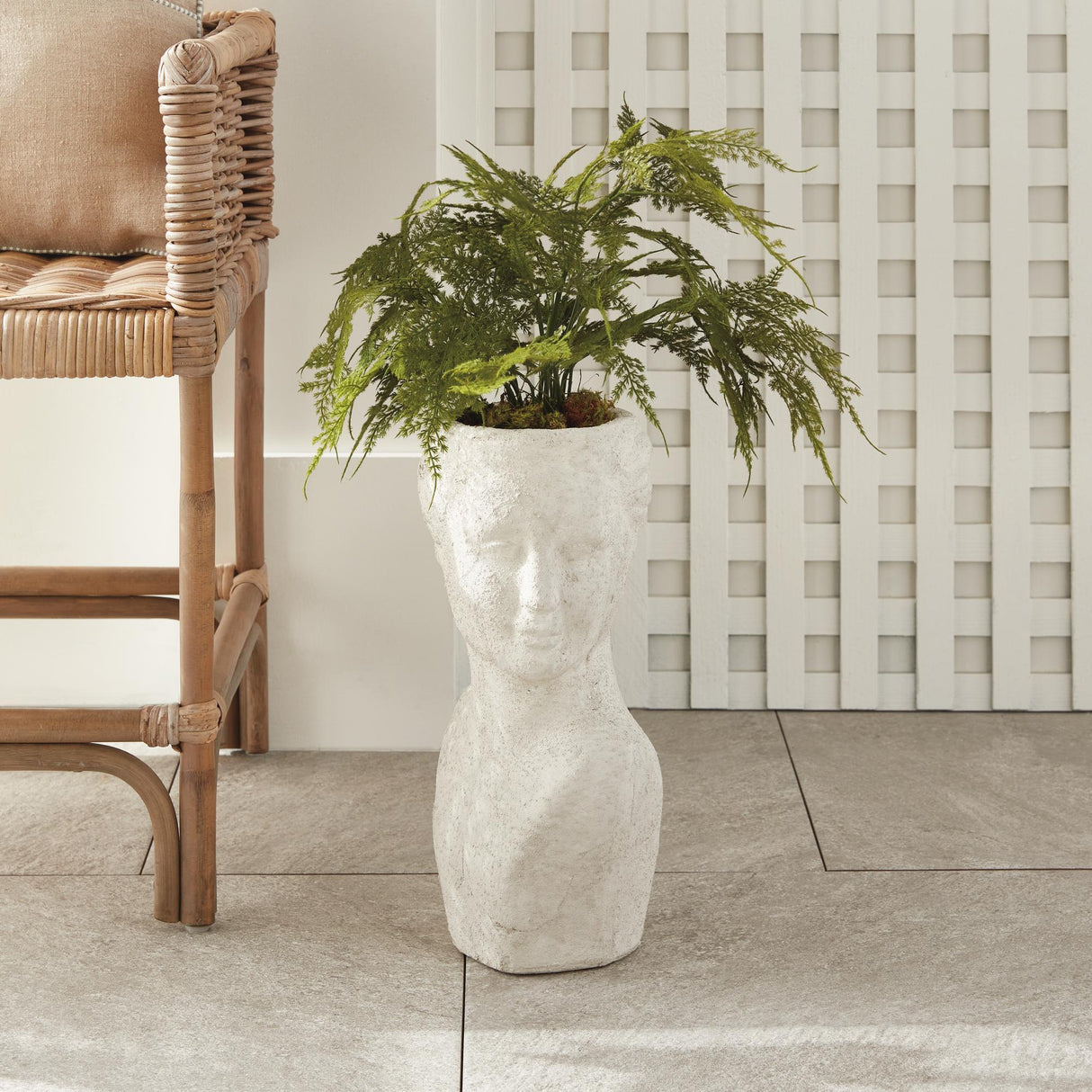 Napa Weathered Limestone Finish WEATHERED GARDEN FEMALE BUST PLANTER