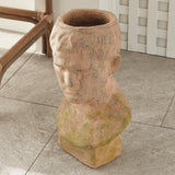 Napa Moss Terracotta Finish WEATHERED GARDEN MALE BUST PLANTER