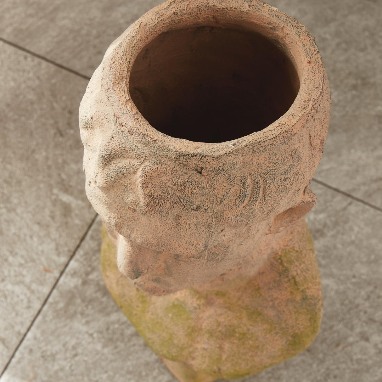 Napa Moss Terracotta Finish WEATHERED GARDEN MALE BUST PLANTER