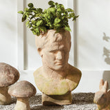 Napa Moss Terracotta Finish WEATHERED GARDEN MALE BUST PLANTER