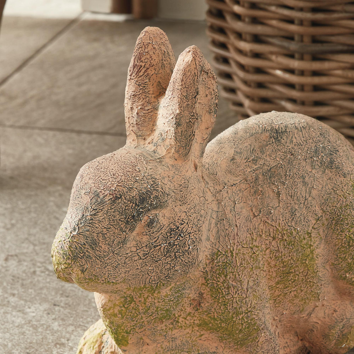 Napa Moss Terracotta Finish WEATHERED GARDEN RABBIT LARGE