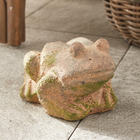 Napa Moss Terracotta Finish WEATHERED GARDEN FROG
