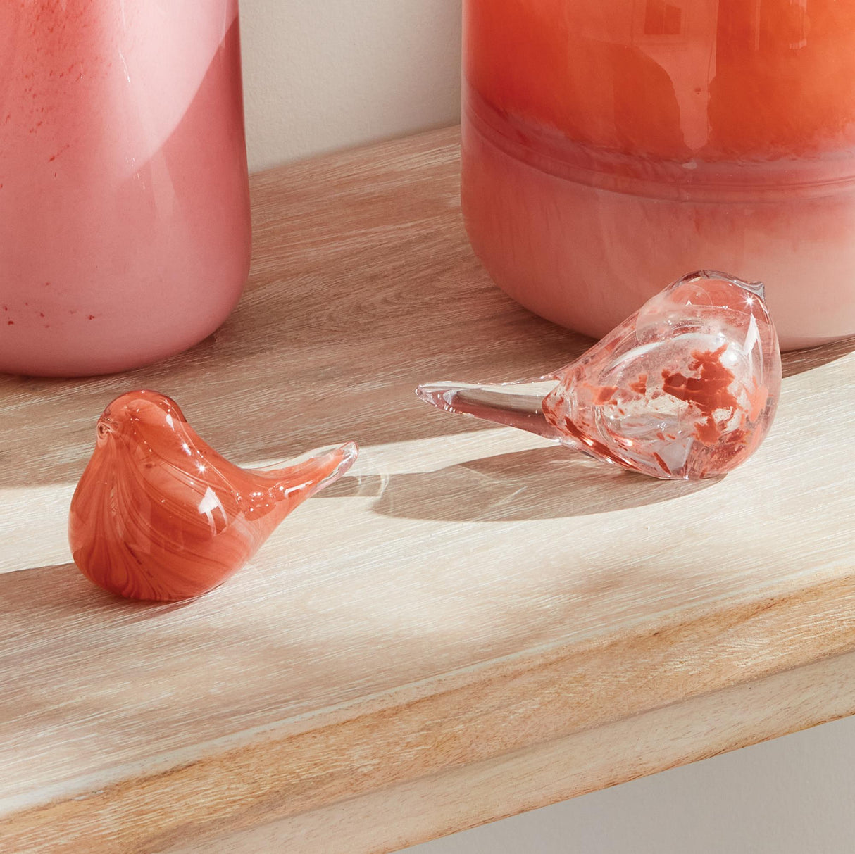 Napa Transparent Melon LITTLE FINCHES, SET OF 2