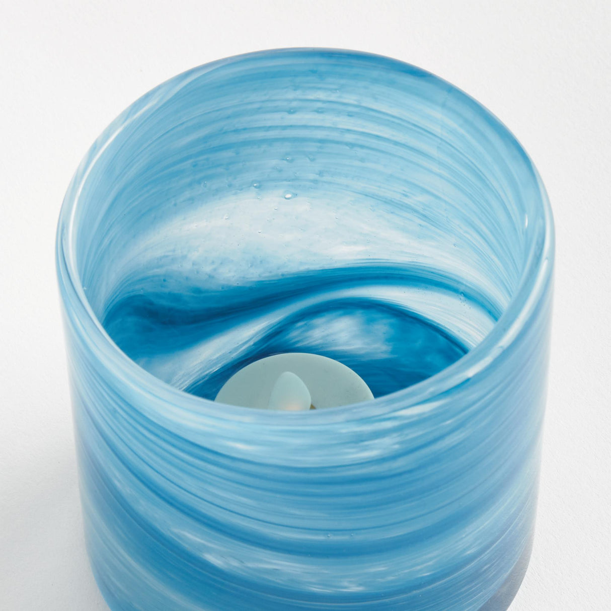 Napa Blue Swirl BARCLAY BUTERA SEASIDE GLASS HURRICANE