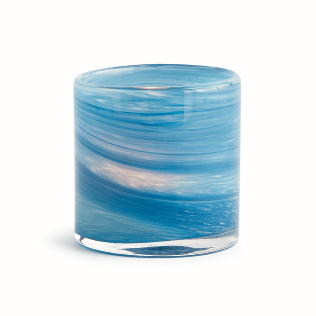 Napa Blue Swirl BARCLAY BUTERA SEASIDE GLASS HURRICANE