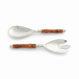 Napa Stainless Steel/Natural BARCLAY BUTERA KEYSTONE SALAD SERVERS, SET OF 2