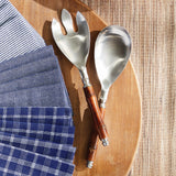 Napa Stainless Steel/Natural BARCLAY BUTERA KEYSTONE SALAD SERVERS, SET OF 2