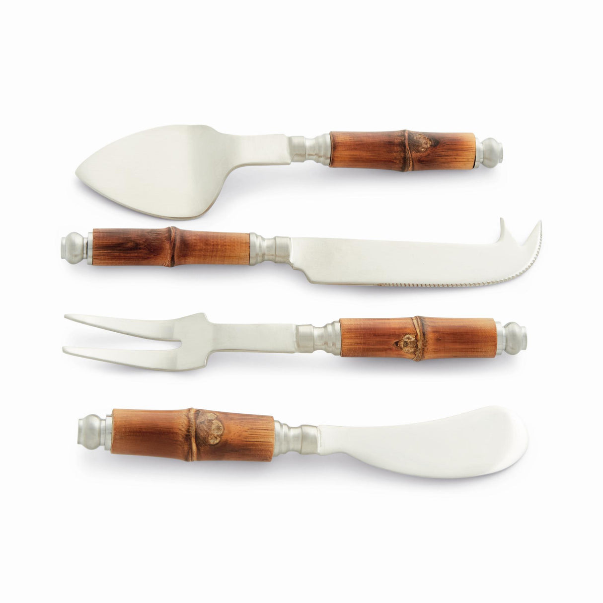 Napa Stainless Steel/Natural BARCLAY BUTERA KEYSTONE CHEESE KNIVES, SET OF 4