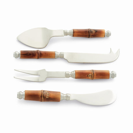 Napa Stainless Steel/Natural BARCLAY BUTERA KEYSTONE CHEESE KNIVES, SET OF 4