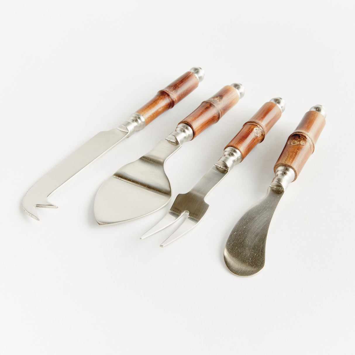 Napa Stainless Steel/Natural BARCLAY BUTERA KEYSTONE CHEESE KNIVES, SET OF 4