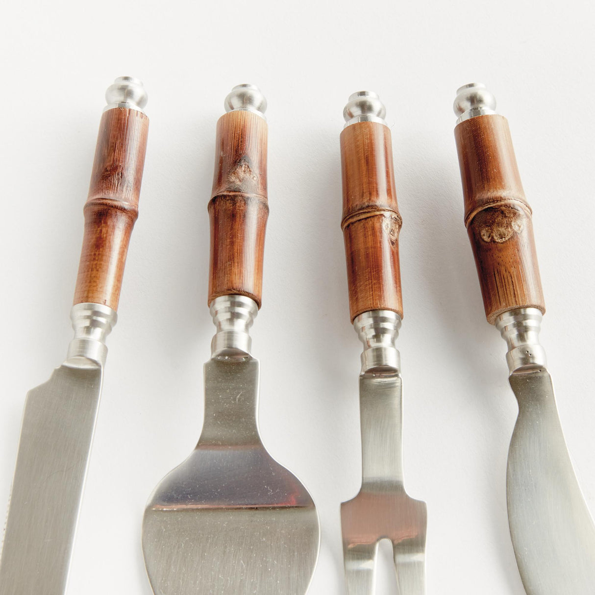Napa Stainless Steel/Natural BARCLAY BUTERA KEYSTONE CHEESE KNIVES, SET OF 4