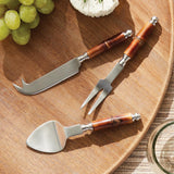 Napa Stainless Steel/Natural BARCLAY BUTERA KEYSTONE CHEESE KNIVES, SET OF 4