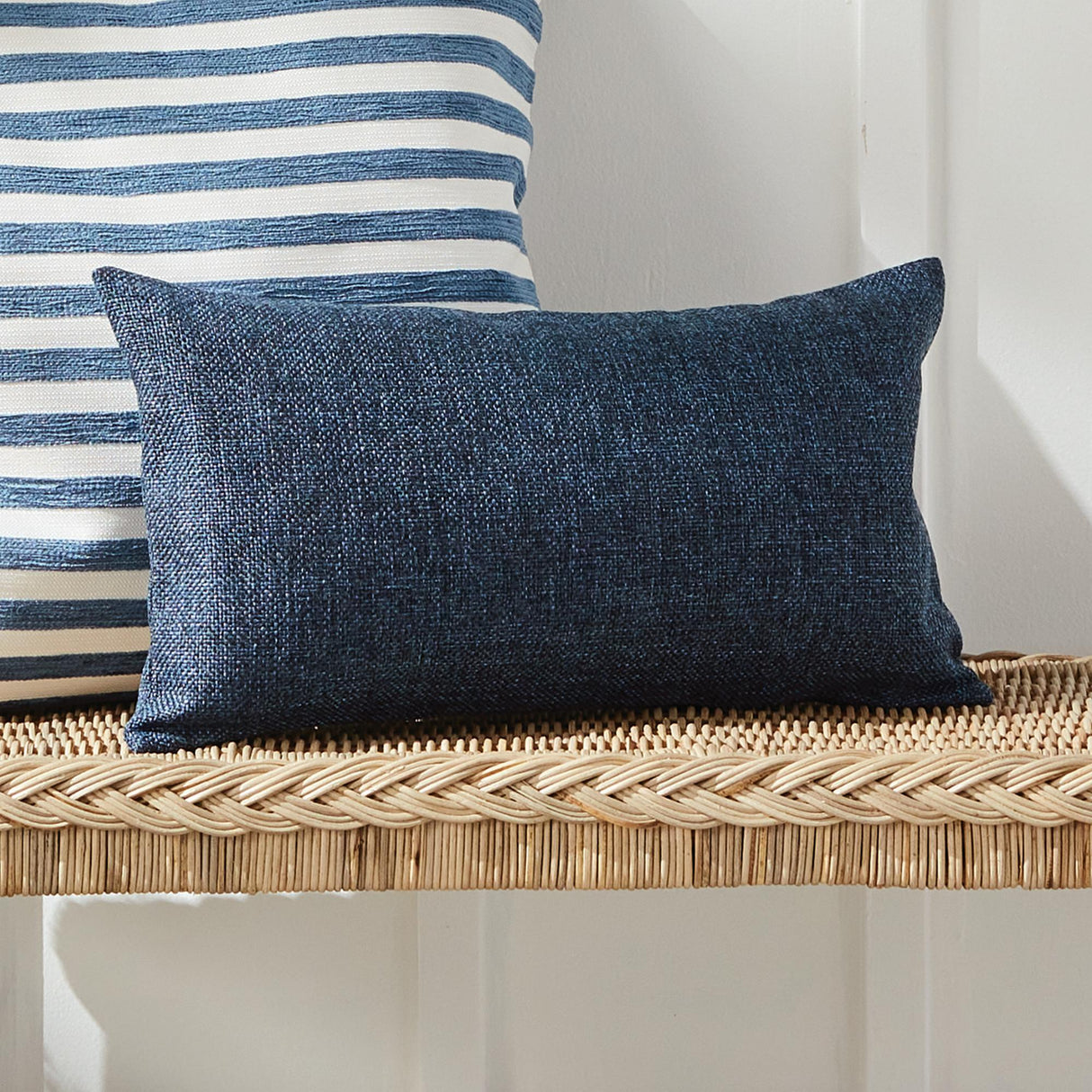 Napa Dark Blue BEVIN LUMBAR INDOOR-OUTDOOR PILLOW