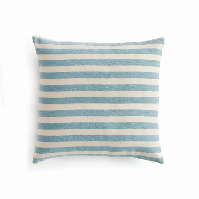 Napa Blue/Ecru GRANT SQUARE INDOOR-OUTDOOR PILLOW 20"
