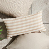 Napa Khaki/Cream GRANT LUMBAR INDOOR-OUTDOOR PILLOW