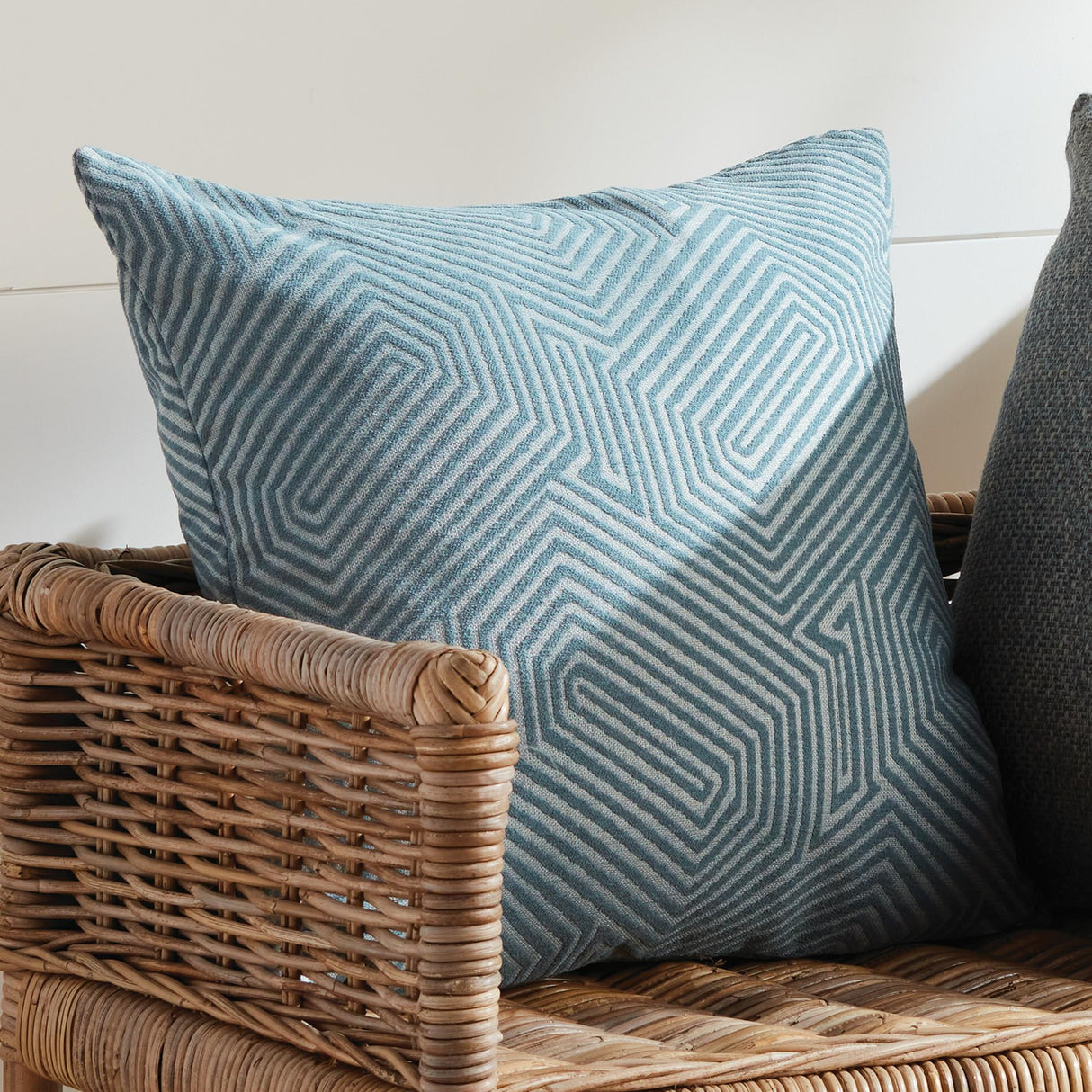 Napa Prussian Blue/Light Blue SORA SQUARE INDOOR-OUTDOOR PILLOW 20"