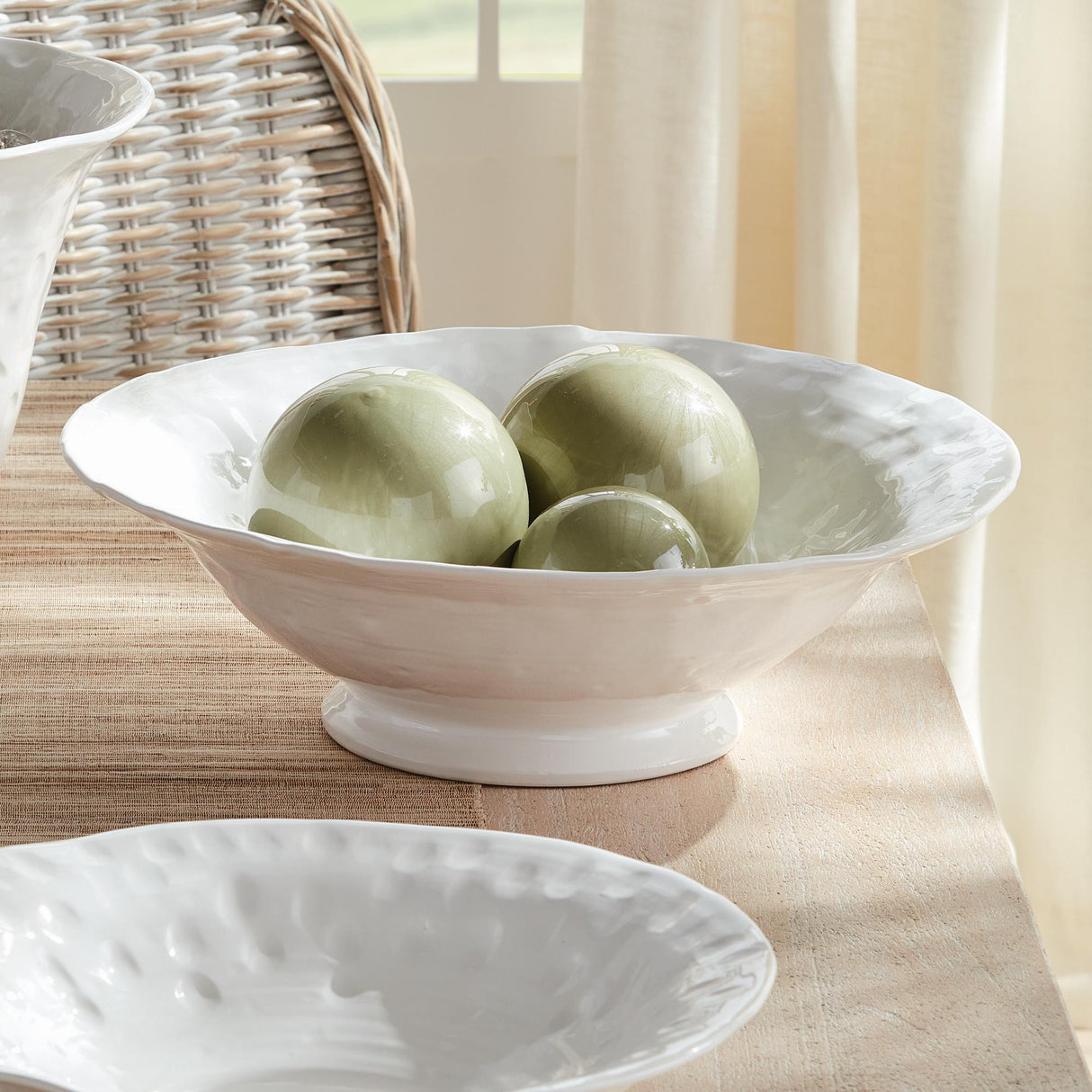 Napa White BARCLAY BUTERA SORRENTO DECORATIVE BOWL LARGE