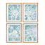 Napa Includes Mat PROTEA ABSTRACT PRINTS IN SOFT BLUE, SET OF 4