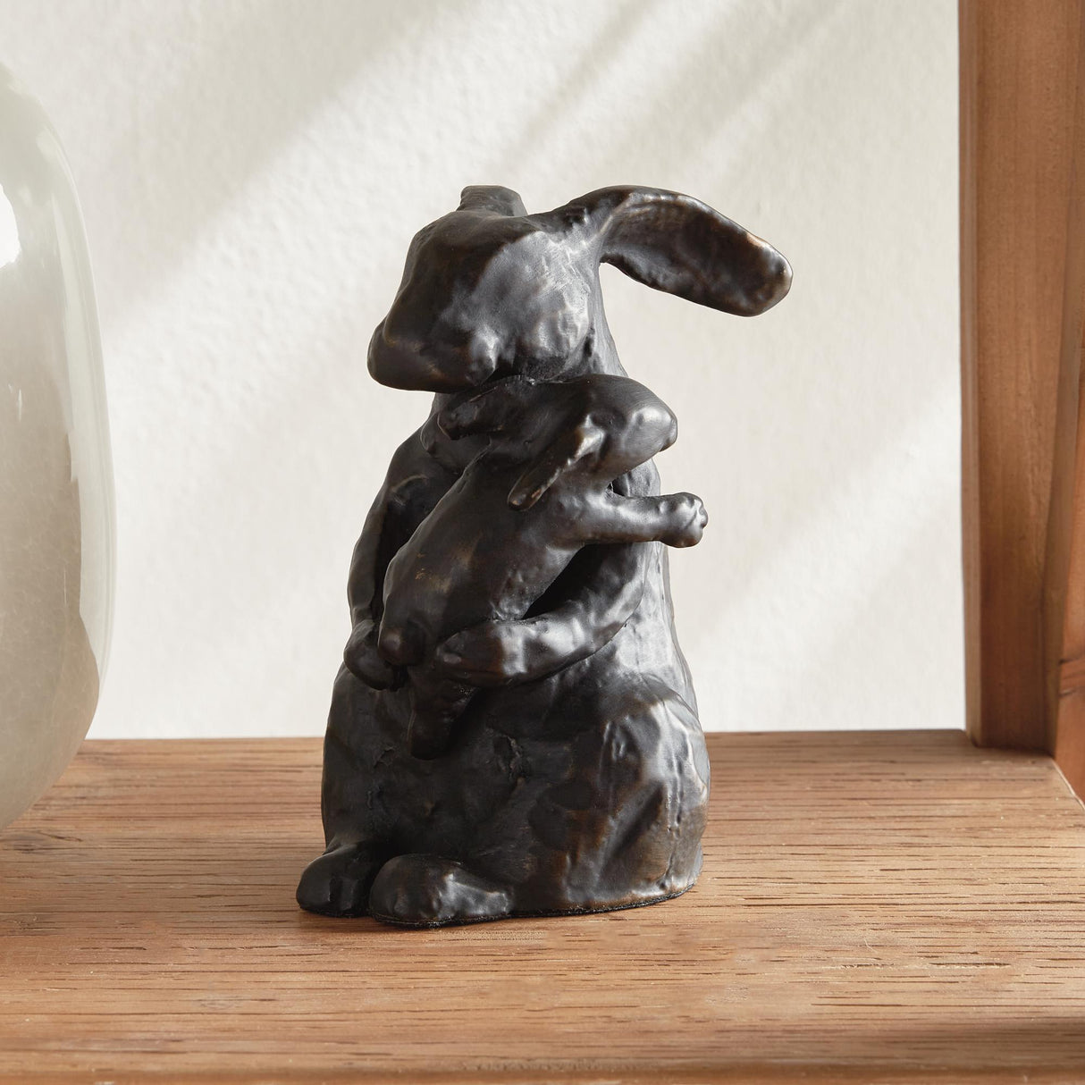 Napa Black/Bronze MOTHER RABBIT SCULPTURE