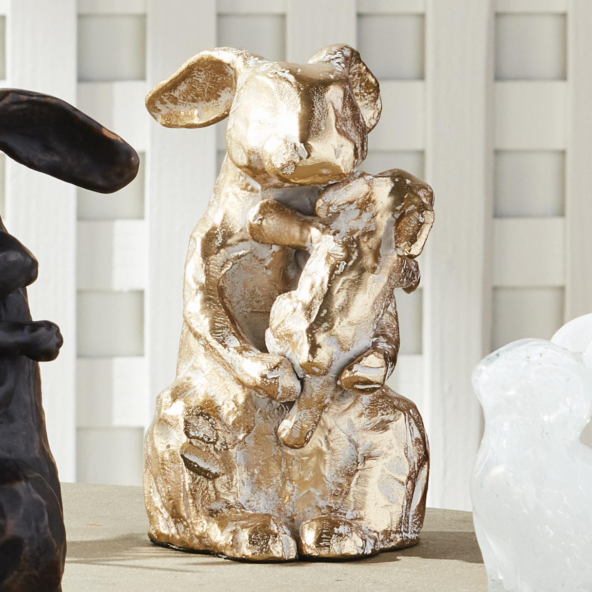 Napa White Ash Gold MOTHER RABBIT SCULPTURE