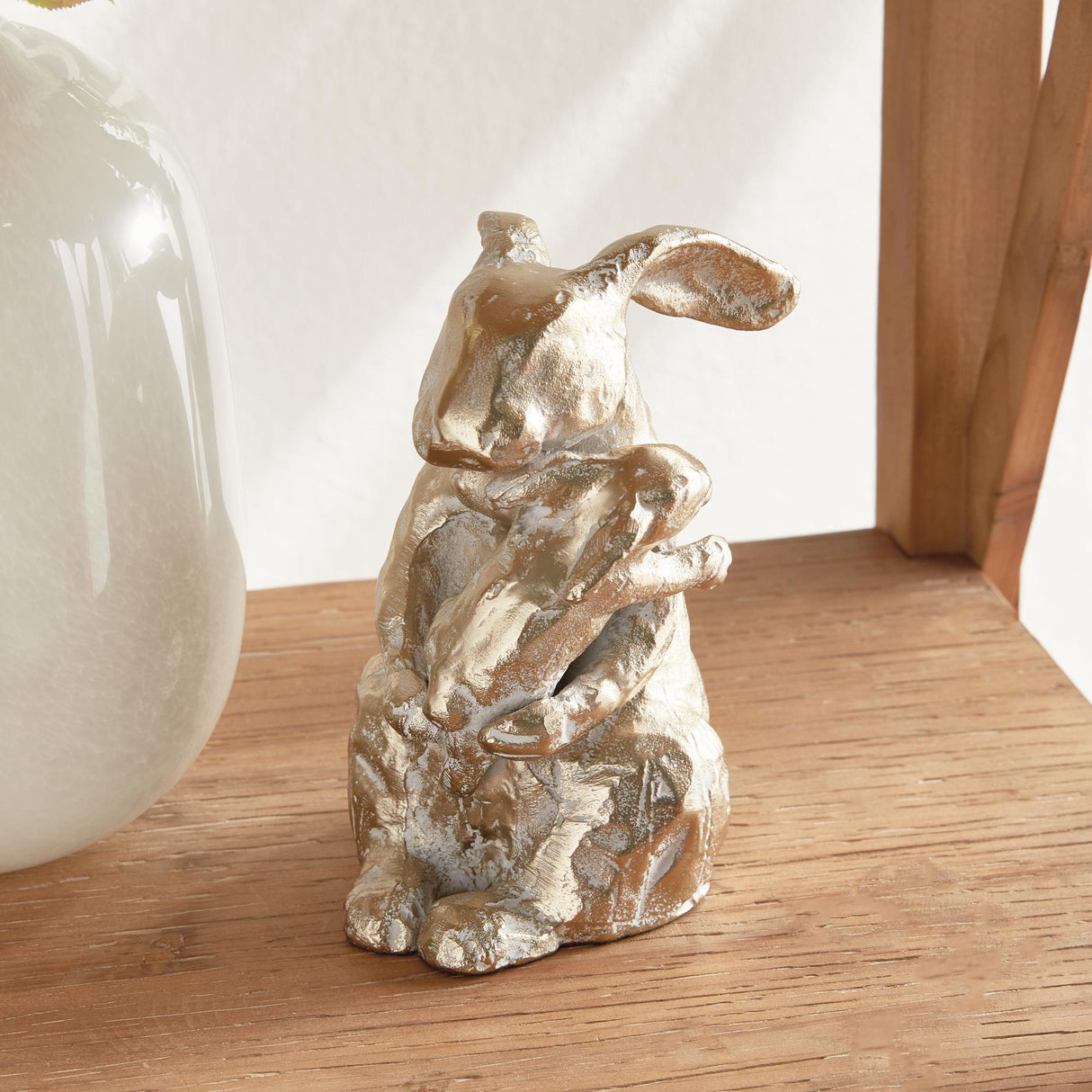 Napa White Ash Gold MOTHER RABBIT SCULPTURE