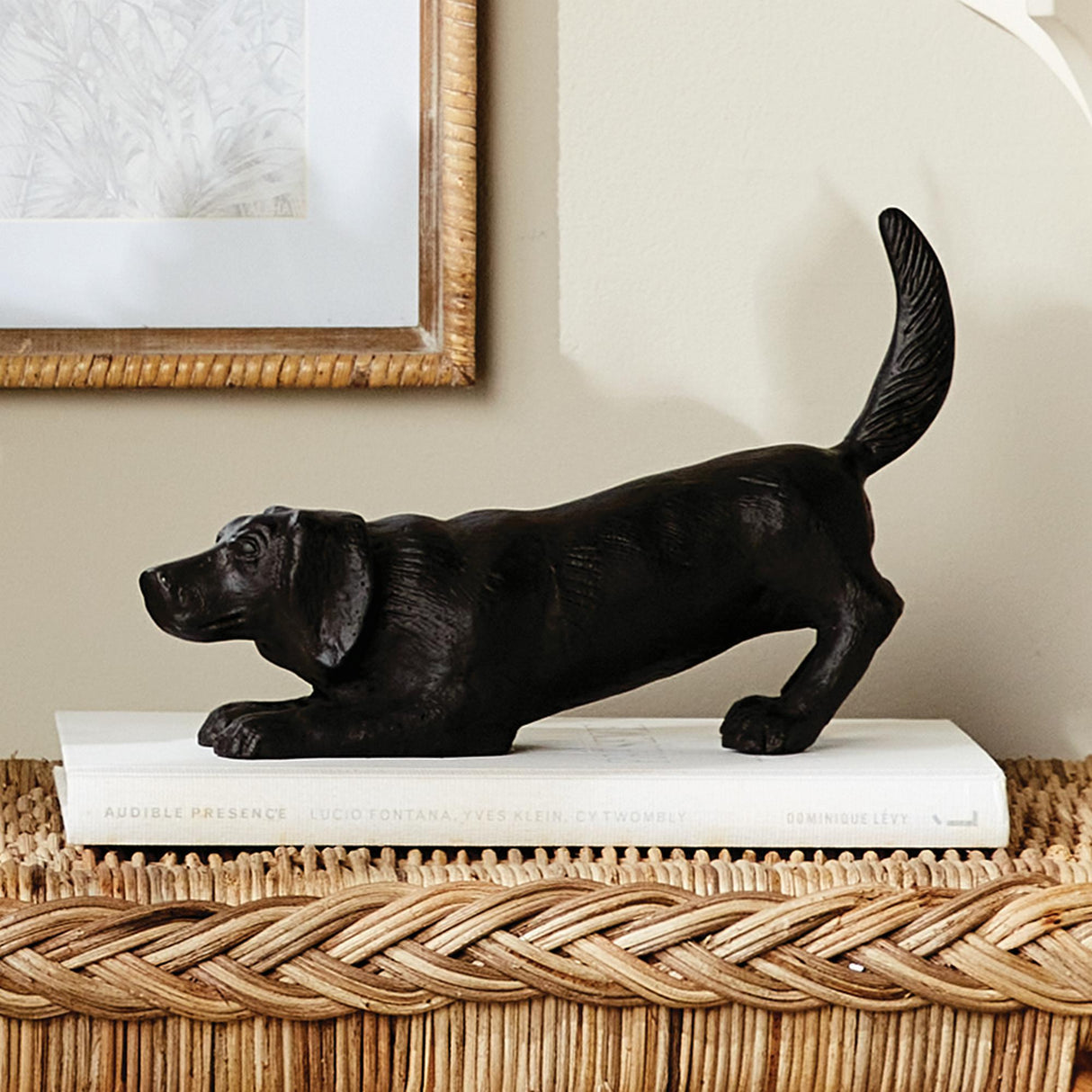 Napa Black/Bronze PLAYFUL DOG SCULPTURE