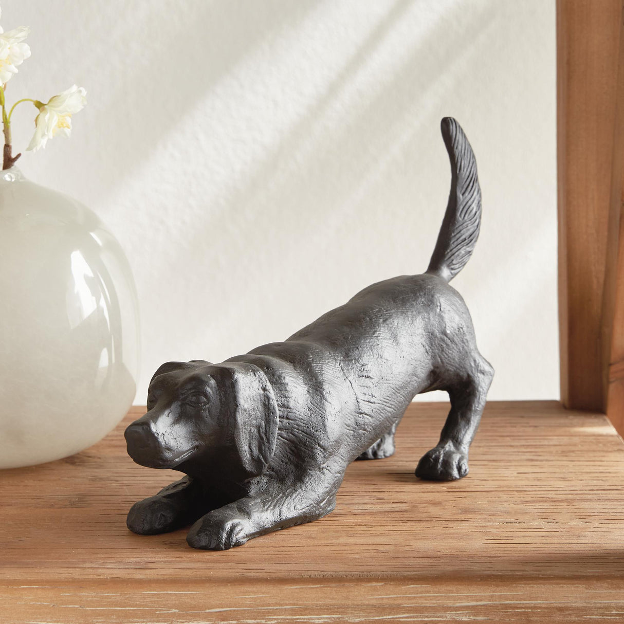 Napa Black/Bronze PLAYFUL DOG SCULPTURE