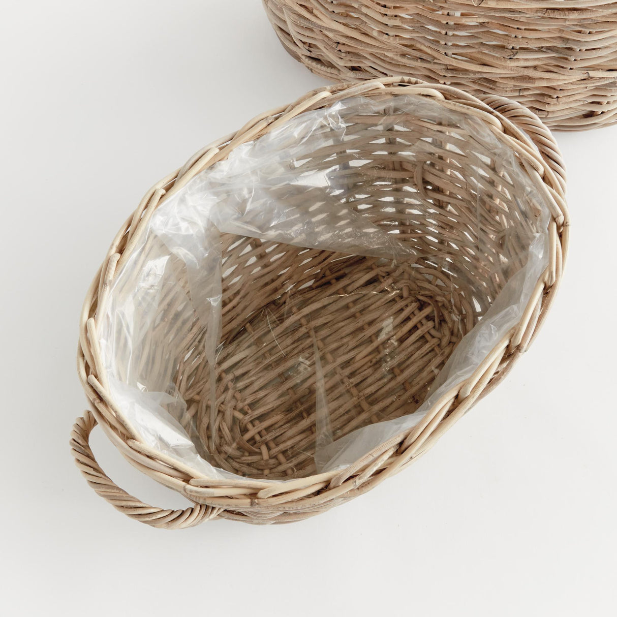 Napa Gray NORMANDY OVAL BASKET PLANTERS, SET OF 2