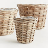 Napa Gray NORMANDY TAPERED BASKET PLANTERS, SET OF 3