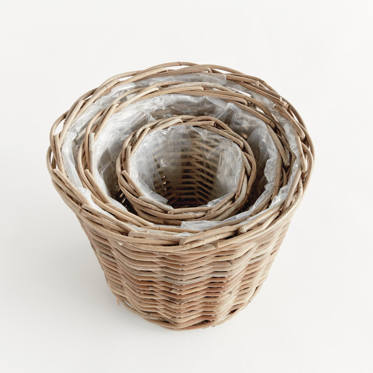 Napa Gray NORMANDY TAPERED BASKET PLANTERS, SET OF 3