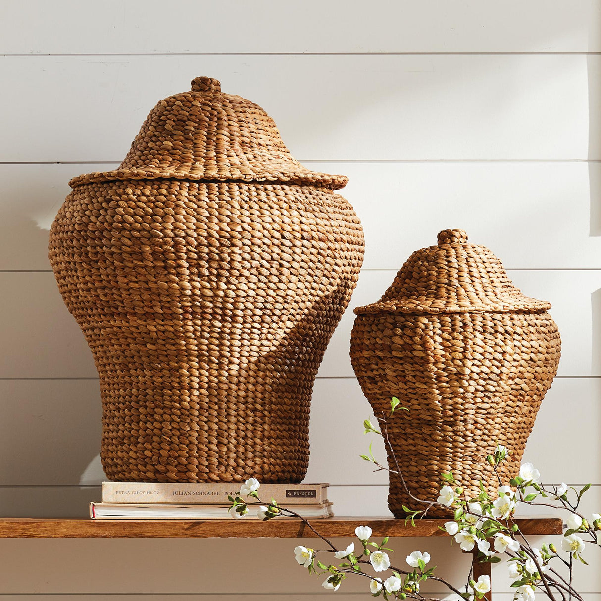 Napa Natural WATER HYACINTH GINGER JARS, SET OF 2