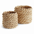 Napa Natural ABACA FRENCH BRAID STORAGE BASKETS ROUND, SET OF 2
